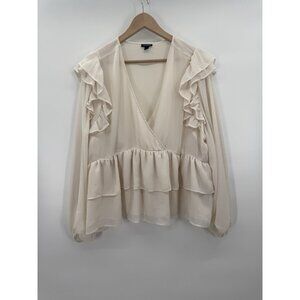 Torrid Womens 2 Ruffle Peplum Wrap Blouse Cottagecore Romantic Retro Boho Indie
